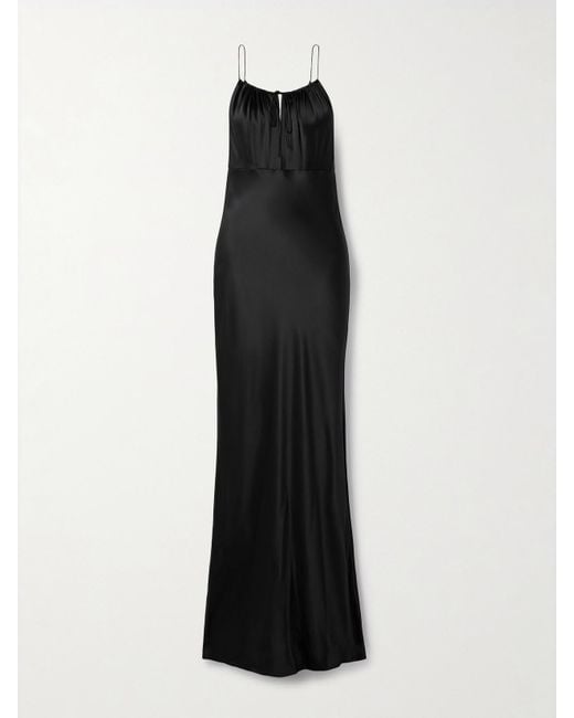 Nili Lotan Black Ardelle Robe Aus Seiden-Charmeuse