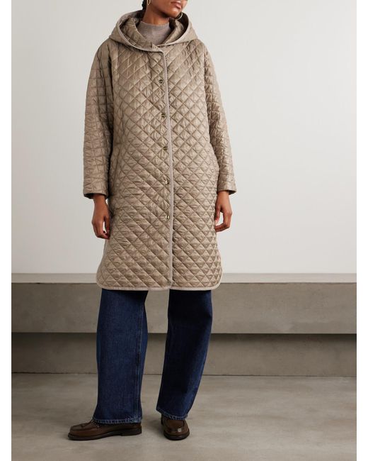 Max Mara Natural The Cube Joan Mantel Aus Gestepptem Shell Mit Kapuze