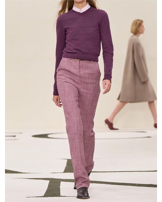 Calvin Klein Purple Celia Cropped Linen, Cashmere And Cotton-Blend Sweater