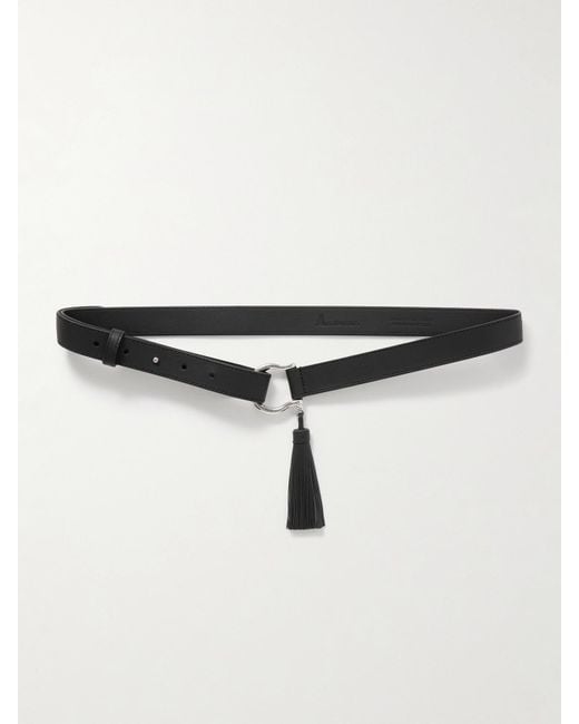 Andersons Black Tasseled Leather Belt