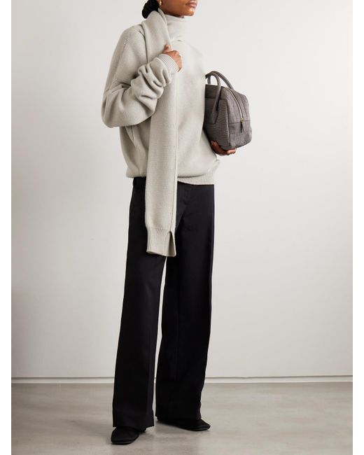 Calvin Klein Black Simone Wool Wide-Leg Pants