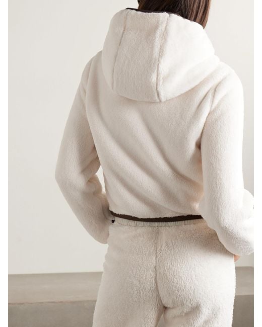 Moncler Natural Hooded Fleece Down Jacket