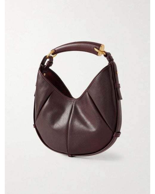 Saint Laurent Brown Mombasa Paneled Leather Shoulder Bag