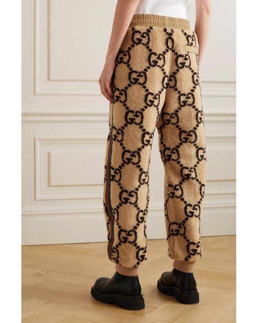 Gucci Metallic Webbing-trimmed Wool-blend Jacquard Track Pants
