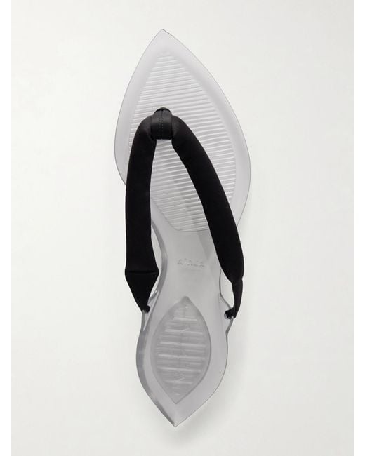 Alaïa White Invisible Jelly Satin-Trimmed Sandals
