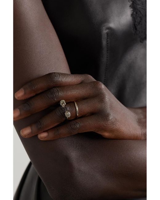 Alexander McQueen Natural Tone Crystal Ring