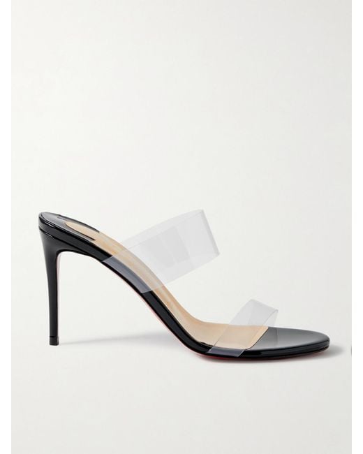 Christian Louboutin White Just Nothing 85 Pvc And Patent-Leather Mules