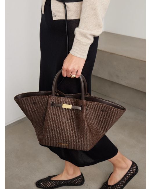 Sac À Main En Raphia À Finitions En Cuir New York Midi DeMellier London en coloris Brown