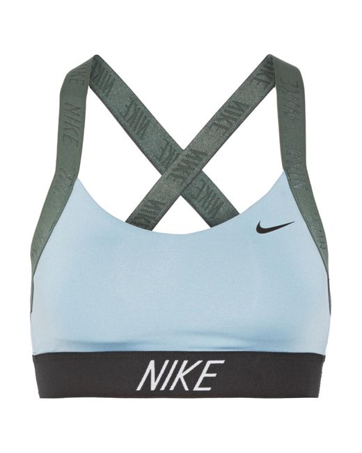 Nike Pro Indy Dri-fit Stretch Sports Bra in Blue | Lyst