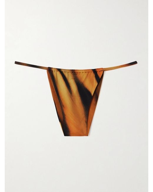 Skims Natural Roberto Cavalli Signature Swim String Bikini Bottom – Tiger Face – Bikinihöschen