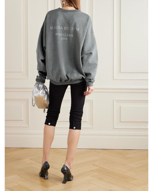 Magda Butrym Gray Sweatshirt Aus Jersey Aus Einer Baumwollmischung Mit Print