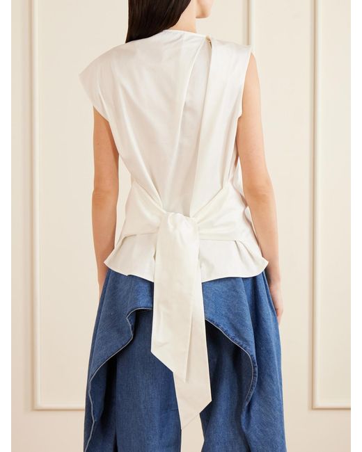 J.W. Anderson White Tie-Detailed Cotton Top
