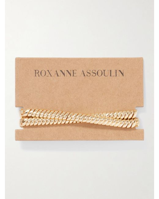 Roxanne Assoulin Natural The Double Cobra Goldfarbenes Armband