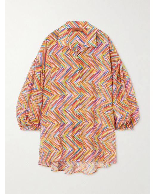 Missoni Orange Mare Printed Cotton And Silk-Blend Voile Shirt