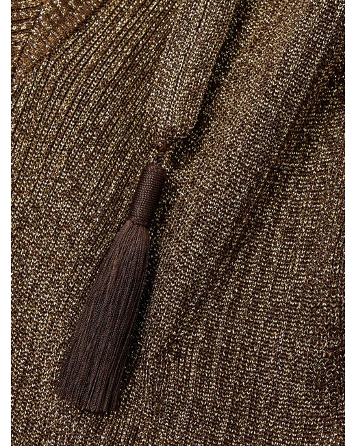 Tom Ford Natural Embellished Metallic Jersey Maxi Dress