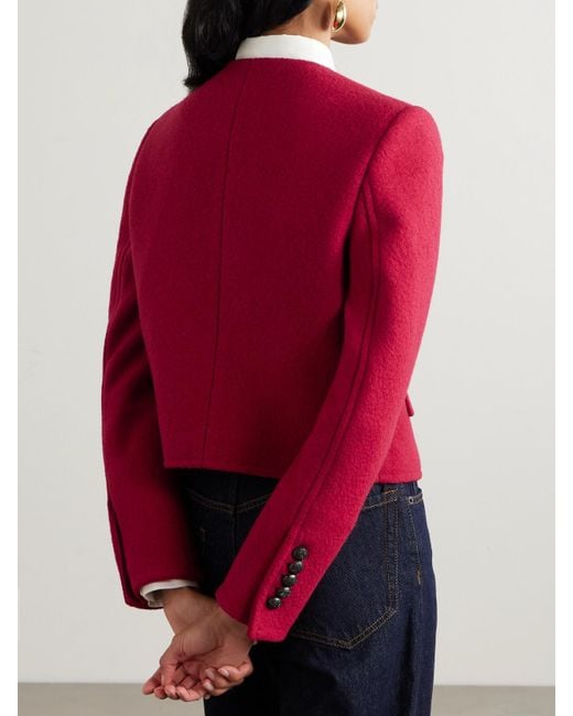 Veronica Beard Red Leslie Wool-Bouclé Jacket