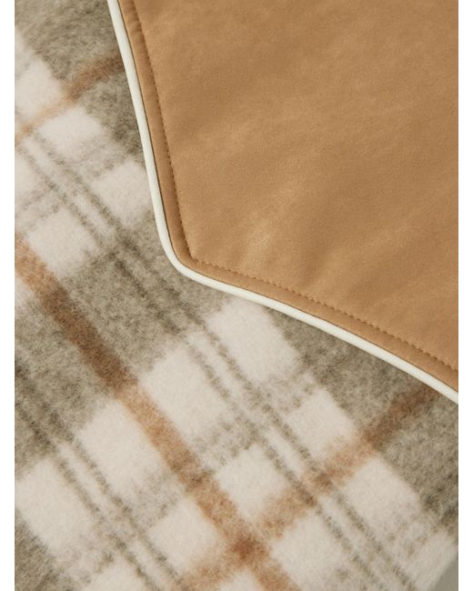 Mother Natural After School Faux Suede-Trimmed Checked Fleece Jacket