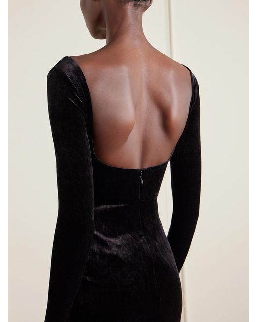 Balenciaga Black Velvet Bustier Gown