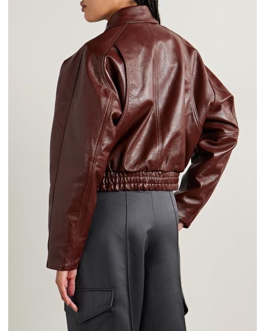 RÙADH Brown The Haddow Cropped Leather Jacket