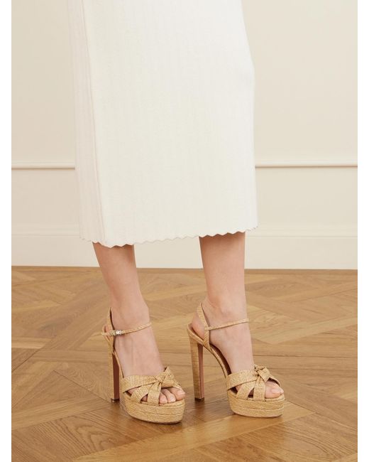 Aquazzura Natural Nina Sanda Plateau 130 Sandal