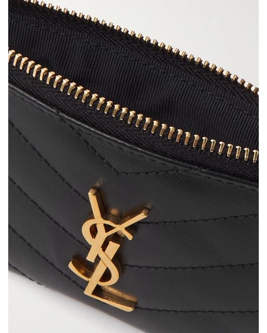 Saint Laurent Black Cassandre Quilted Leather Wallet