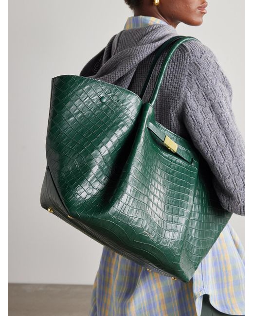 DeMellier London Green The New York Tote Aus Leder Mit Krokodileffekt