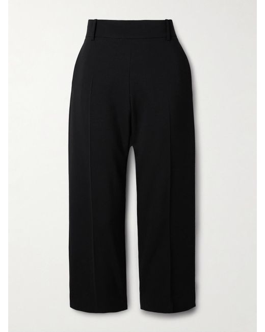 Khaite Black Callen Hose Mit Geradem Bein Aus Crêpe