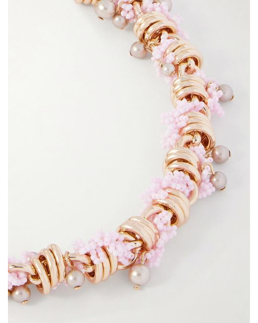 Tory Burch Natural Beaded Necklace