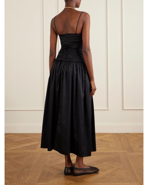 TOVE Blue Amina Gathered Organic Cotton Dress