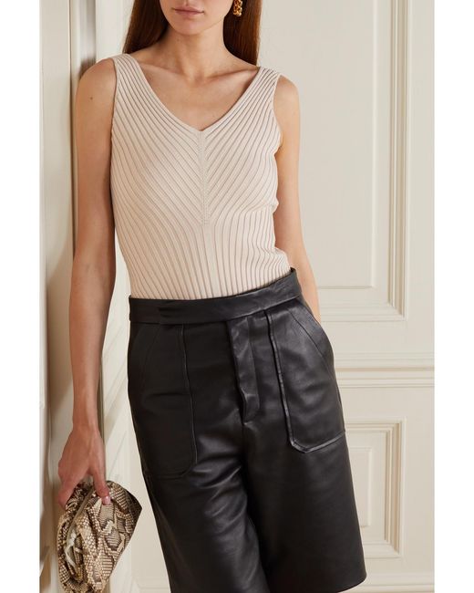Safiyaa Pink Nouvel Ribbed-Knit Sweater And Tank Set