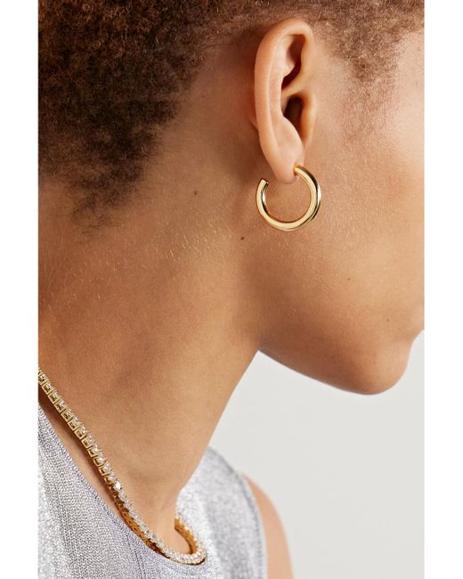 Jennifer Fisher Metallic Lilly Huggies-Plated Hoop Earrings