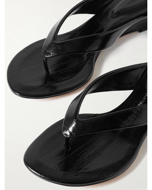 Le Monde Beryl White Eel-Effect Leather Wedge Sandals