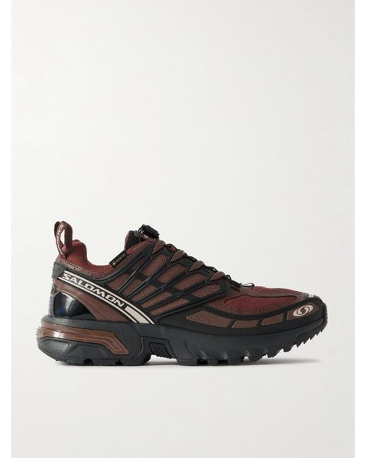 Salomon Black Acs Pro Gtx Rubber-Trimmed Gore-Tex Mesh Sneakers
