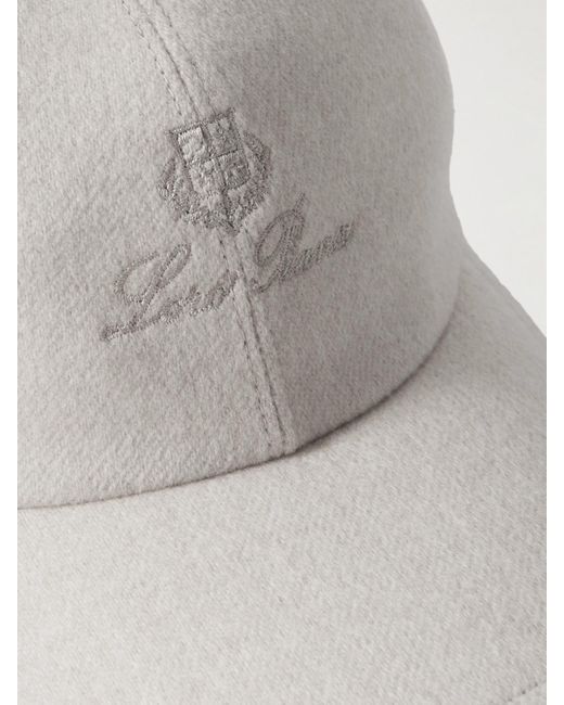Loro Piana Embroidered Storm System Cashmere-Felt Baseball Cap in Gray ...