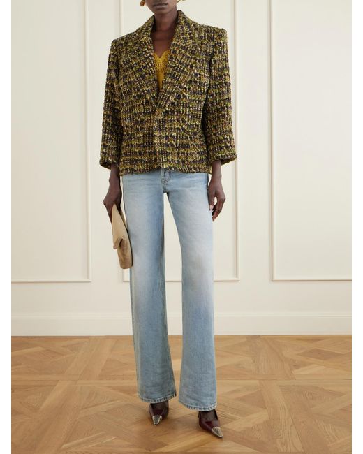 Saint Laurent Natural Cassandre Suede Clutch
