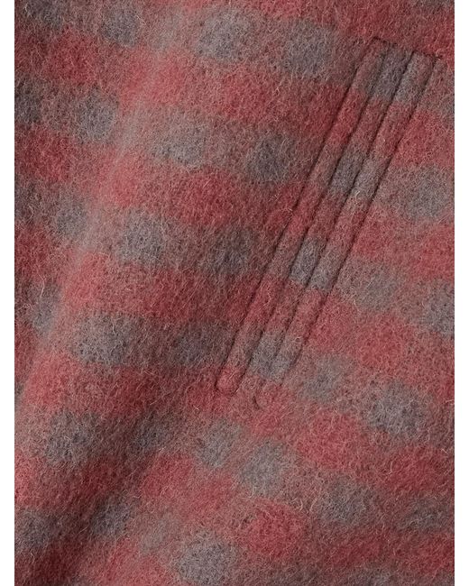 Rick Owens Purple Checked Wool-Felt Jacket