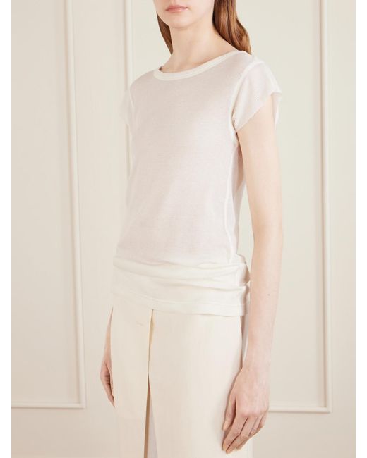 Khaite Natural Angel Cotton And Cashmere-Blend T-Shirt
