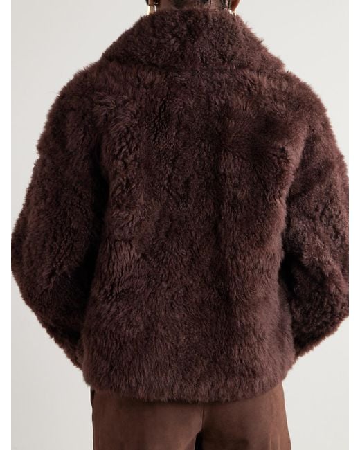Yves Salomon Brown Shearling Jacket