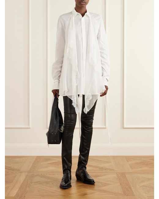 Ann Demeulemeester Black Florence Leather Skinny-Leg Pants