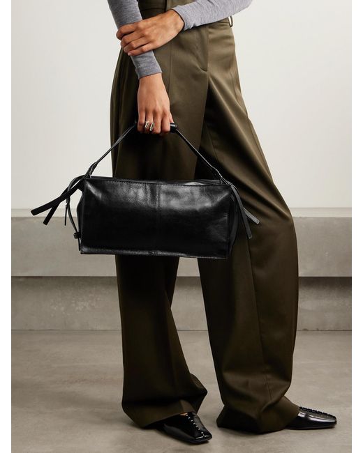 Staud Black Harold Leather Shoulder Bag