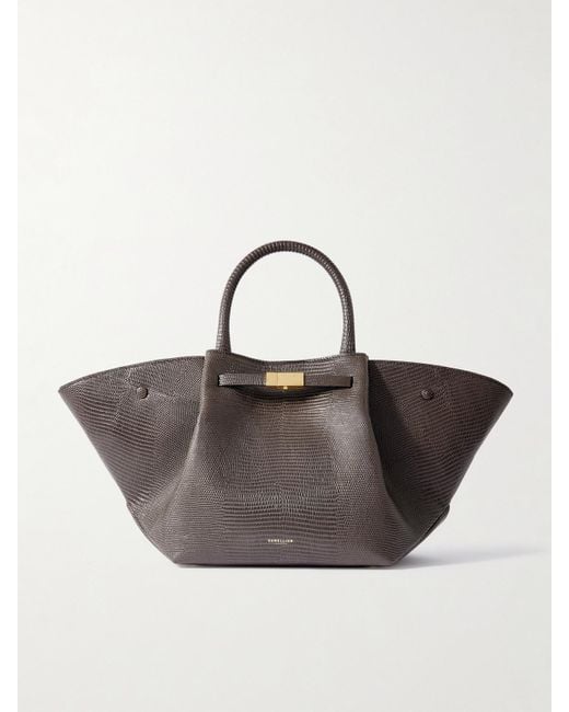 DeMellier London Multicolor Midi New York Croc-Effect Leather Tote