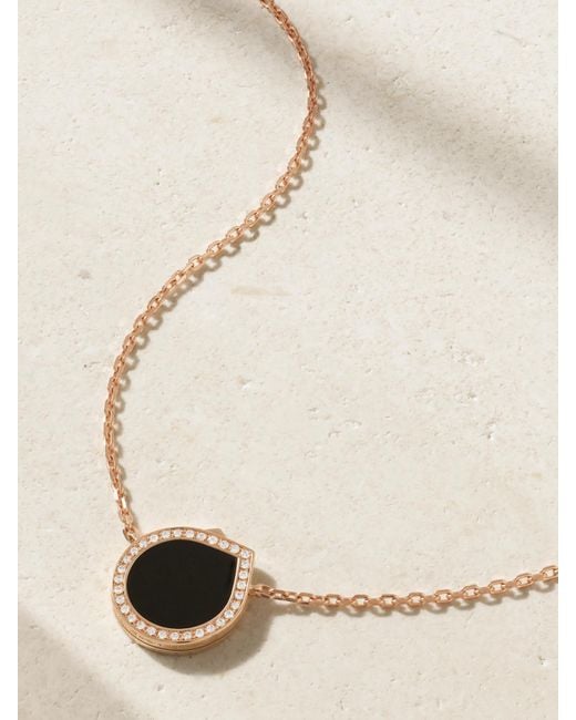 Repossi Natural Antifer 18-Karat Rose, Onyx And Diamond Necklace
