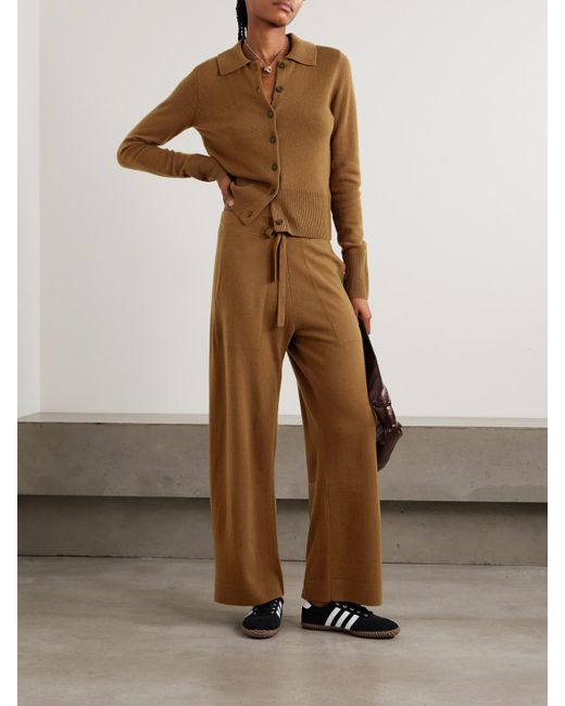 LeKasha Natural Suria Hose Mit Weitem Bein Aus Biokaschmir