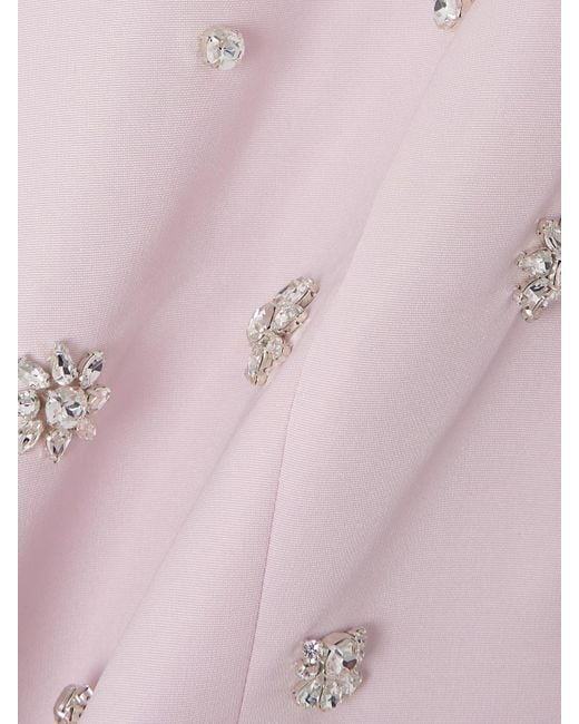Huishan Zhang Pink Salma Crystal-Embellished Faille Gown
