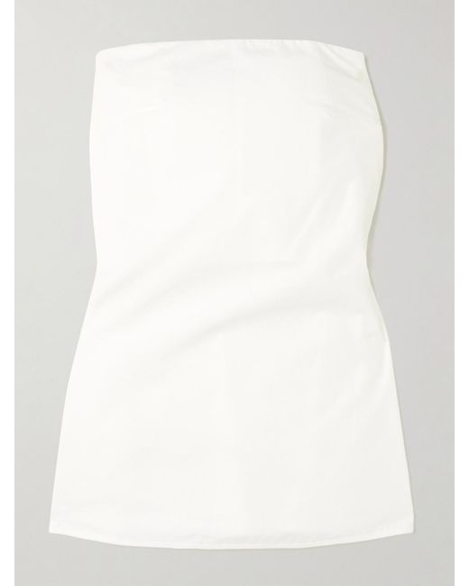 Rohe White Bustier Aus Baumwollpopeline Mit Schößchen