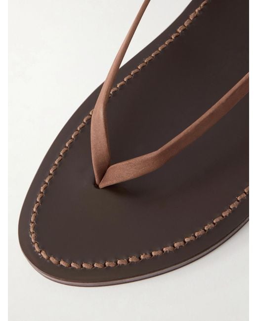 K. Jacques Natural Abako Nubuck And Leather Thong Sandals