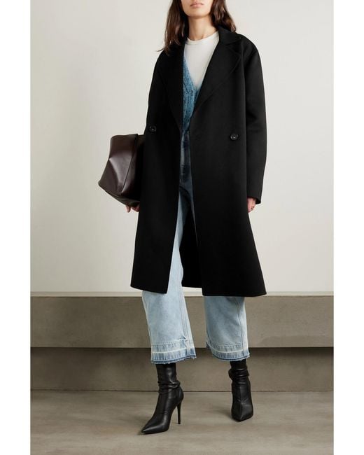 Stella McCartney Black Iconic Double-Breasted Wool Coat