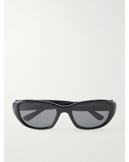 LIE STUDIO Gray Matteo D-Frame Acetate Sunglasses