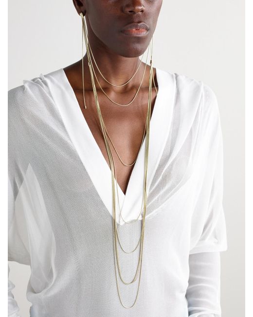 Boucles D'Oreilles En Métal Alaïa en coloris White