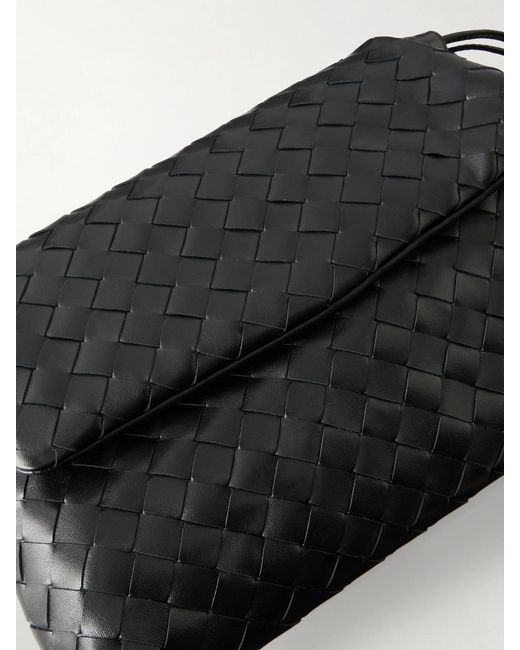 Bottega Veneta Black Giorno Intrecciato Leather Shoulder Bag